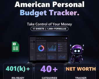 Monatliche Budget Tracker Tabelle Excel 2026 | Personal Business Planer, Budget Template für Google Sheets