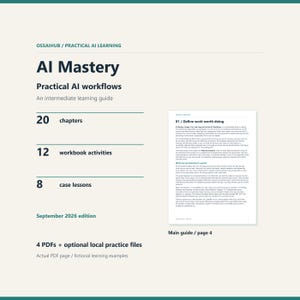 AI Mastery PDF Guide: Intermediate AI Workflows, Evaluation, Workbook and Optional Python Practice
