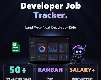 Developer Job Application Tracker | Software Engineer Interview Prep Spreadsheet | Salary Negotiation Offer Comparison