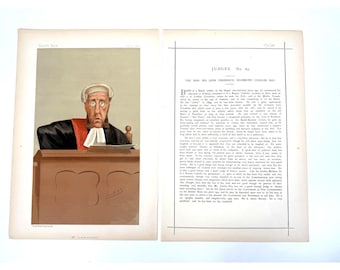 Vanity Fair "2nd Commissioner" Spy Caricature Sir John Day Judge 1888 Original