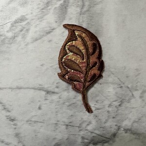 Brown Iridescent Leaf Iron On Patch
