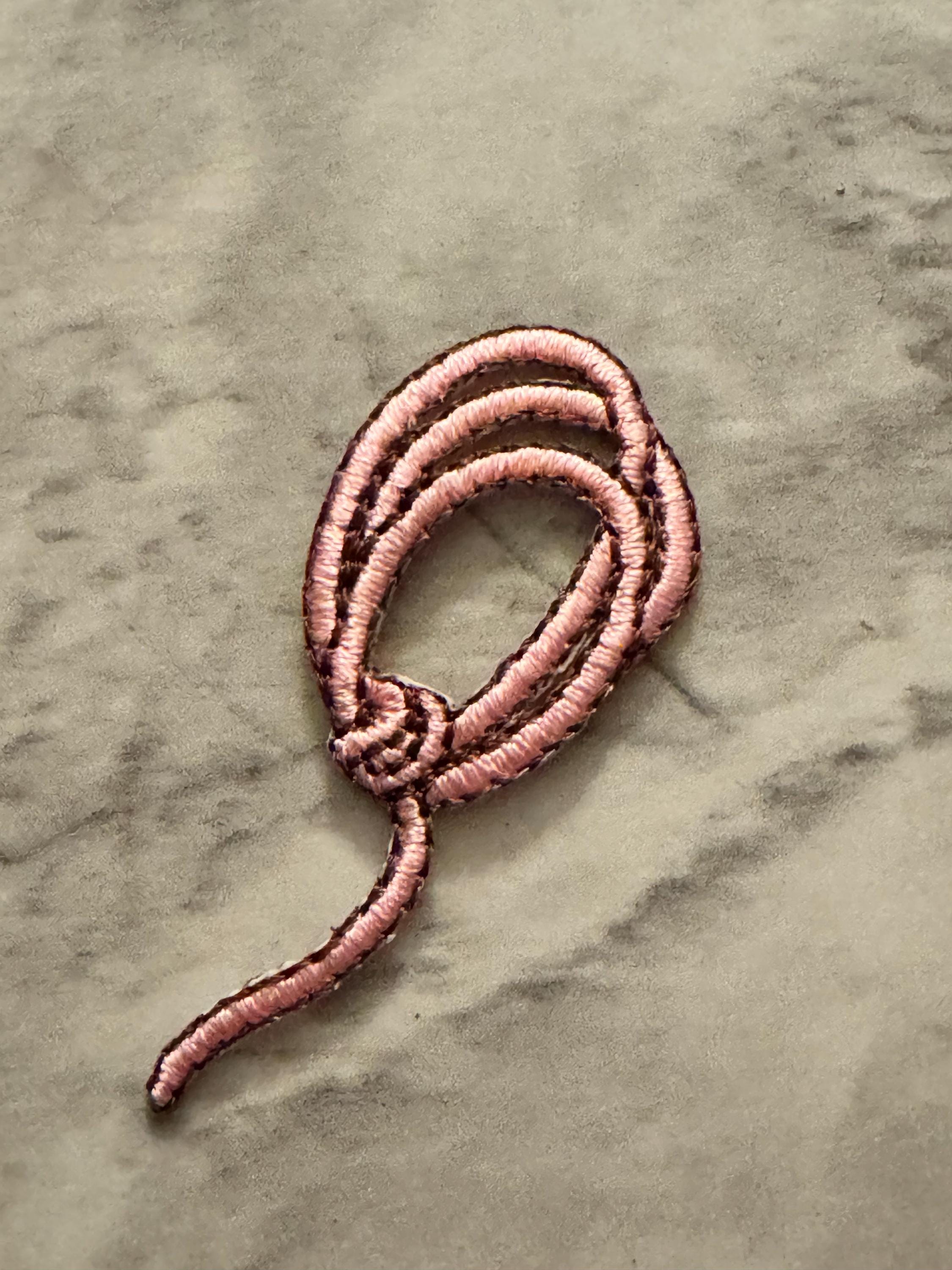 Pink Embroidered Rope Applique (7/8