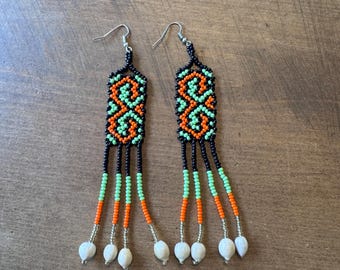 Handmade Shipibo Beaded Earrings | Ikaro-Inspired Design | Sacred Artisan Jewelry | Ethically Made