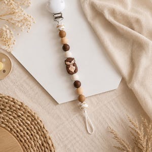 Pacifier chain with otter motif - silicone beads, silicone clip | Baby gift for newborns | For baby boys and girls image 3