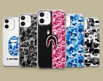 Custodia per telefono Bape Bathing Ape Bapesta Cover per iPhone 17Pro,16,15,14,13,12,Samsung S26,S25,S24,S23Fe,A16,A56,Pixel 10,9Pro