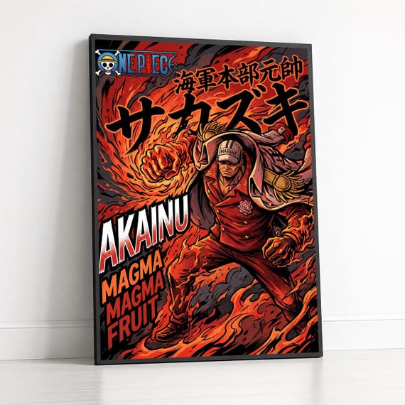 ONE PIECE メタリックポスター Akainu Sakazuki Poster | One Piece Anime Art Print (18x24 Unframed