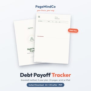 Debt Payoff Tracker | Snowball, Avalanche Methods (PDF Download)