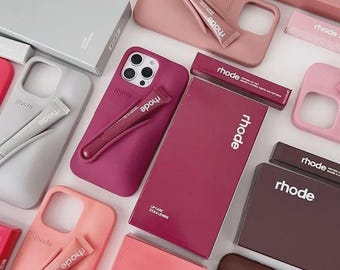 iPhone 17/16/15/14/13 Silicone Case with Ribbon Holder & Lipstick Cover