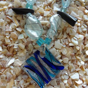 Ocean Swirls Murano Glass and Beaded Necklace item B 64