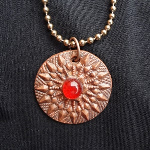 Aztec Sun Mixed Media Pendant item B 52