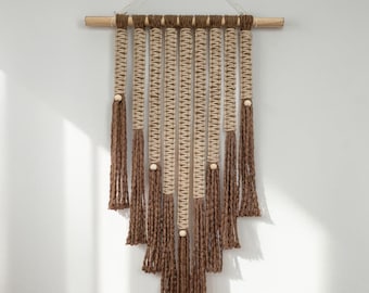 Tapiz de macramé MONTÉRNO | 35x55cm | Decoración minimalista para pared | Hecho a mano | Isla de Madeira