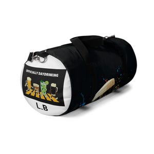 PERSONALIZED Custom Guinness Pint Illustration Duffel Bag | Beer Pub Sports Tote, sports travel bag,rucksack,gearbag image 3