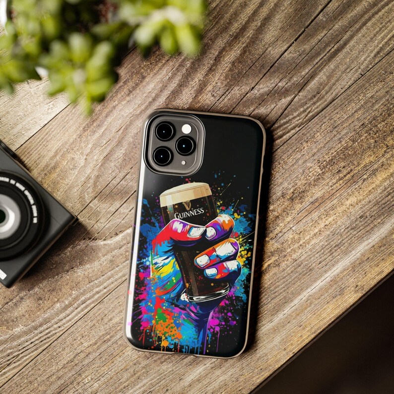 Colorful Guinness Pint Phone Case | Street Art Style Tough Phone Cover image 12