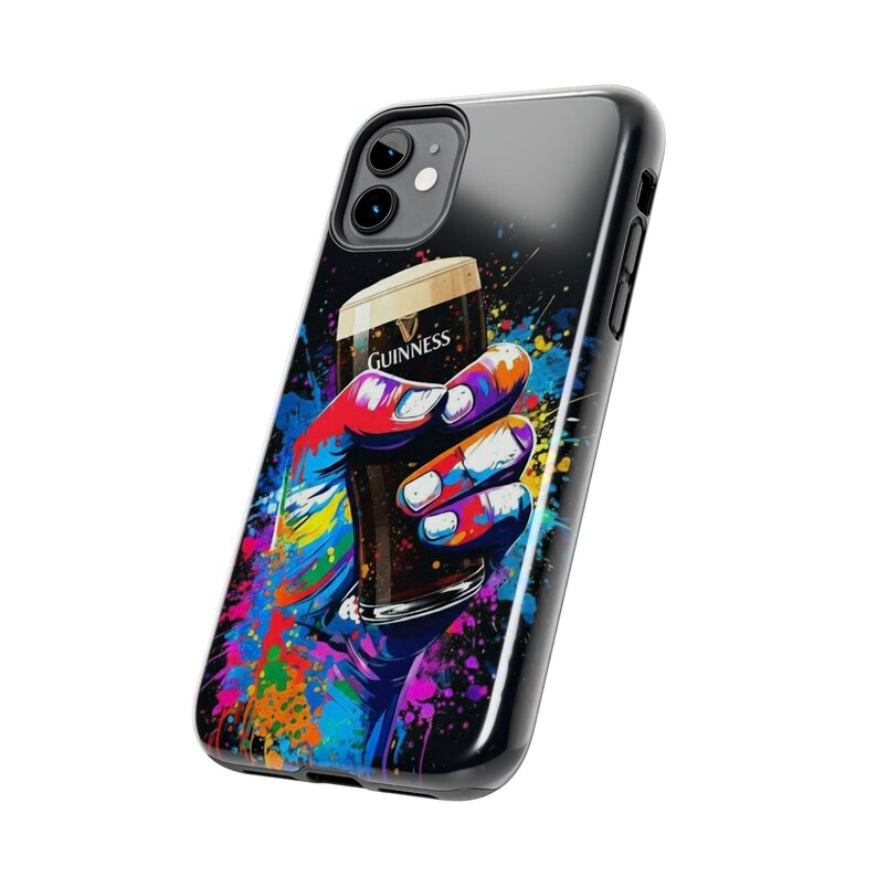 Colorful Guinness Pint Phone Case | Street Art Style Tough Phone Cover image 3