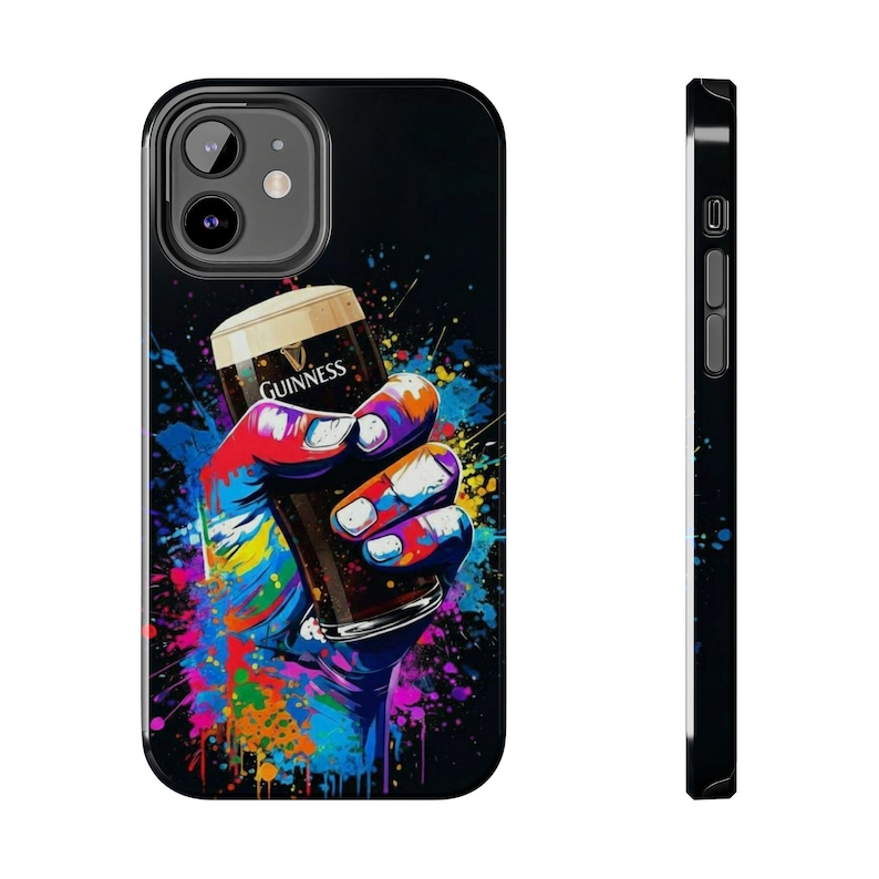 Colorful Guinness Pint Phone Case | Street Art Style Tough Phone Cover image 13