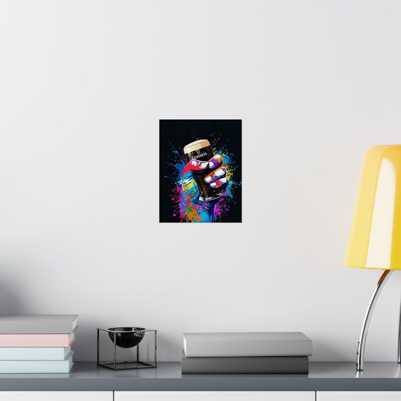 Colorful Hand Holding Guinness Pint Poster | Matte Vertical Poster image 16