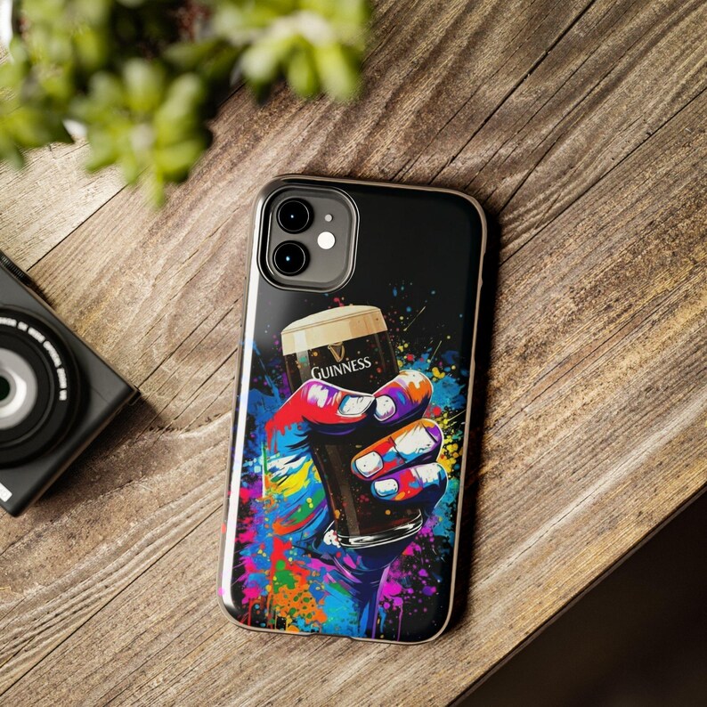 Colorful Guinness Pint Phone Case | Street Art Style Tough Phone Cover image 6