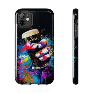 Colorful Guinness Pint Phone Case | Street Art Style Tough Phone Cover image 1