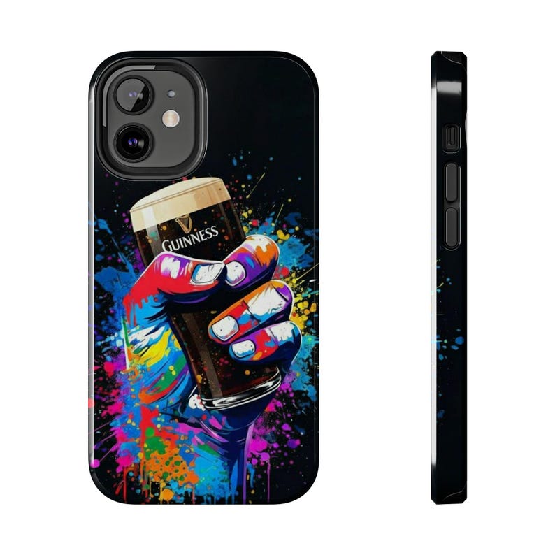 Colorful Guinness Pint Phone Case | Street Art Style Tough Phone Cover image 19