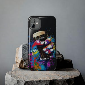Colorful Guinness Pint Phone Case | Street Art Style Tough Phone Cover image 5