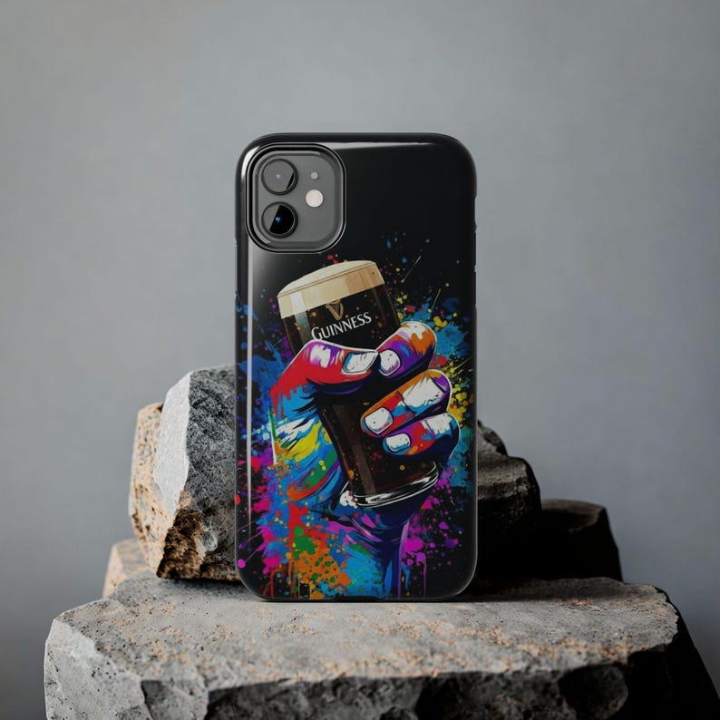 Colorful Guinness Pint Phone Case | Street Art Style Tough Phone Cover image 5