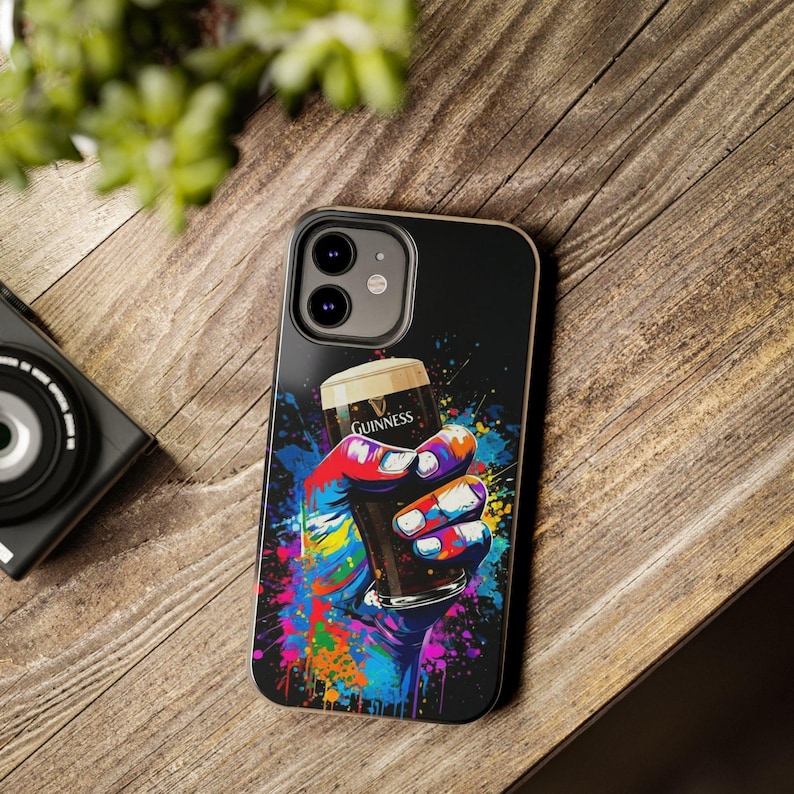 Colorful Guinness Pint Phone Case | Street Art Style Tough Phone Cover image 18
