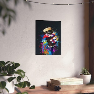 Colorful Hand Holding Guinness Pint Poster | Matte Vertical Poster image 1