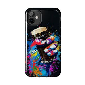 Colorful Guinness Pint Phone Case | Street Art Style Tough Phone Cover image 2