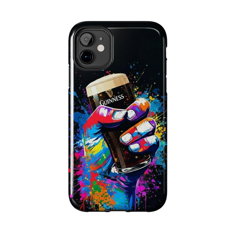 Colorful Guinness Pint Phone Case | Street Art Style Tough Phone Cover image 2