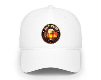 Sip of Freedom logo Baseball Cap | beer mug emblem, round patch design