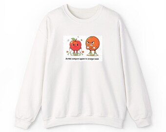 Talking Apple Orange Characters Sweatshirt | Nostalgic Fruit Illustration Crewneck