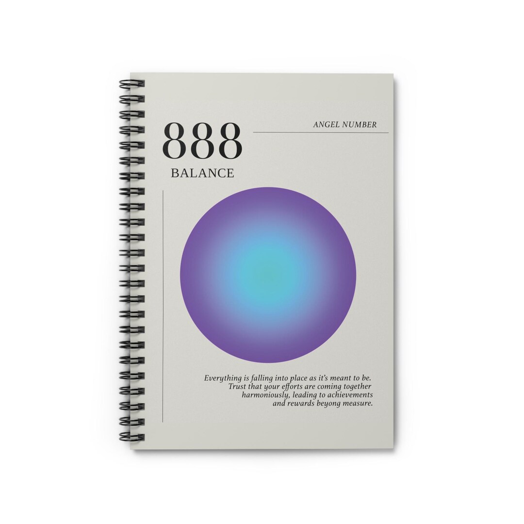 888 Spiral Notebook - Ruled Line | Angel Number - Etsy