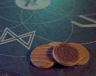 Elder Futhark-runenset | 25 houten runen met zakje met koord | Handgemaakt in Canada