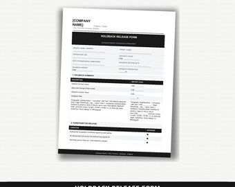 Plantilla de formulario de liberación de retención / Construcción / Canadá / Documento del contratista / PDF editable