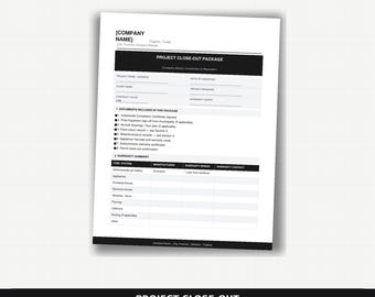 Plantilla de paquete de cierre de proyecto / Entrega de renovación / Garantías / PDF editable / Canadiense