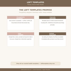 Therapy Session Notes Tracker | Counselling Progress, Homework Log (Google Docs, Word, PDF) image 6