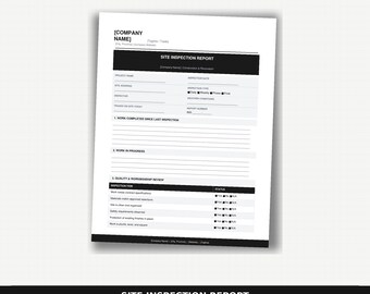 Plantilla de informe de inspección de obra / Construcción / Inspecciones diarias y por fases / PDF editable / Canadiense