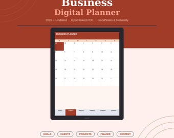 Planificador de negocios 2026 / Sin fecha para emprendedores (GoodNotes, Notability) (Descarga digital)