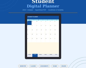Agenda digital para estudiantes 2026, sin fecha / PDF académico con hipervínculos (GoodNotes, Notability)