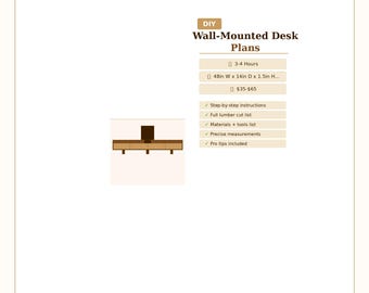Planos para construir un escritorio de pared (hágalo usted mismo) para la oficina en casa. Diseño de escritorio flotante (PDF).