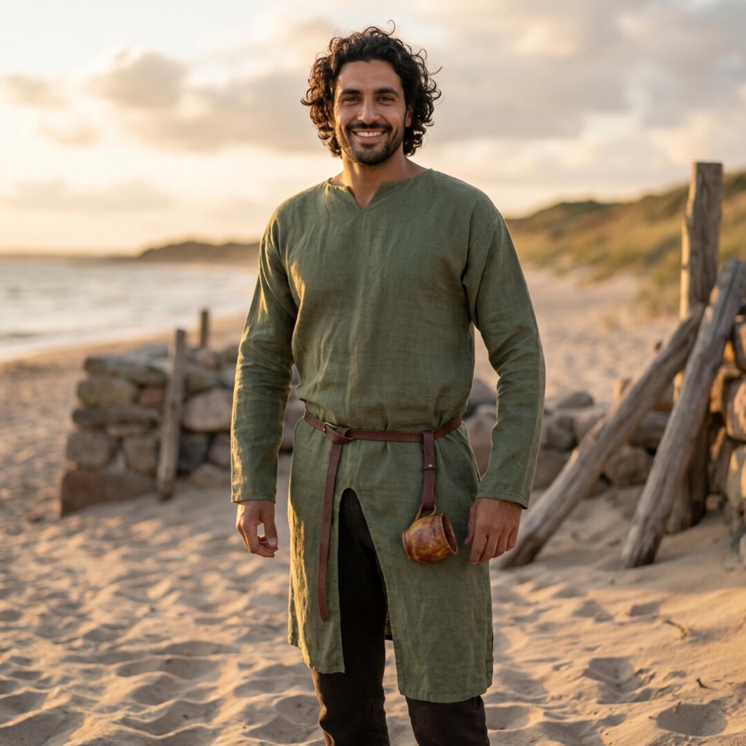Medieval Linen Tunic for Men, Viking Celtic Shirt, Renaissance Faire ...