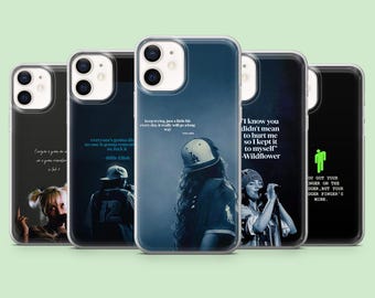 Eilish Lyrics Phone Case Aesthetic Billie Song Words Cover for iPhone 17Pro,16,15,14,13,12,Samsung S26,S25,S24,S23Fe,A16,A56,Pixel 10,9Pro