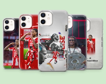 Custodia per telefono Michael Olise, giocatore di football, cover disinvolta per iPhone 17Pro, 16, 15, 14, 13, 12, Samsung S26, S25, S24, S23Fe, A16, A56, Pixel 10, 9Pro