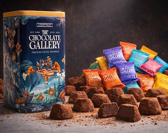 French Chocolate Truffles Assortment in Designer Tin Box – Gourmet Gift from France