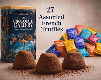French Chocolate Truffles Assortment in Designer Tin Box – Gourmet Gift from France