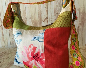 Handmade Hippie Crossbody Bag: Upcycled Boho Purse
