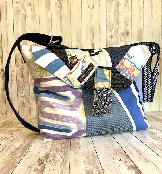 Womens Handbags Womens Purse Womens Tote Crossbody Purse Fabric Purse Ladies Handbags Handmade Totes Recycled Bag One of a Kind Bag Etsy