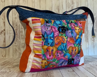 Upcycled Boho Tote Bag: Recycled Fabric, Crossbody Strap