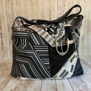 Vegan Satchel, Vegan Purse, Vegan Tote, Womens Purse, Crossbody Purse, Hobo Handbags, Patchwork Bags, Fabric Handbags, Eco Friendly Bag