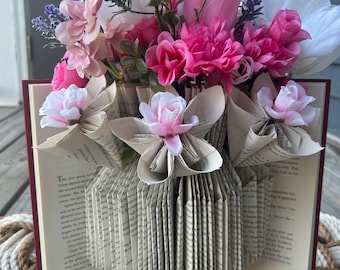 Pink is a life style, diy book flower fold